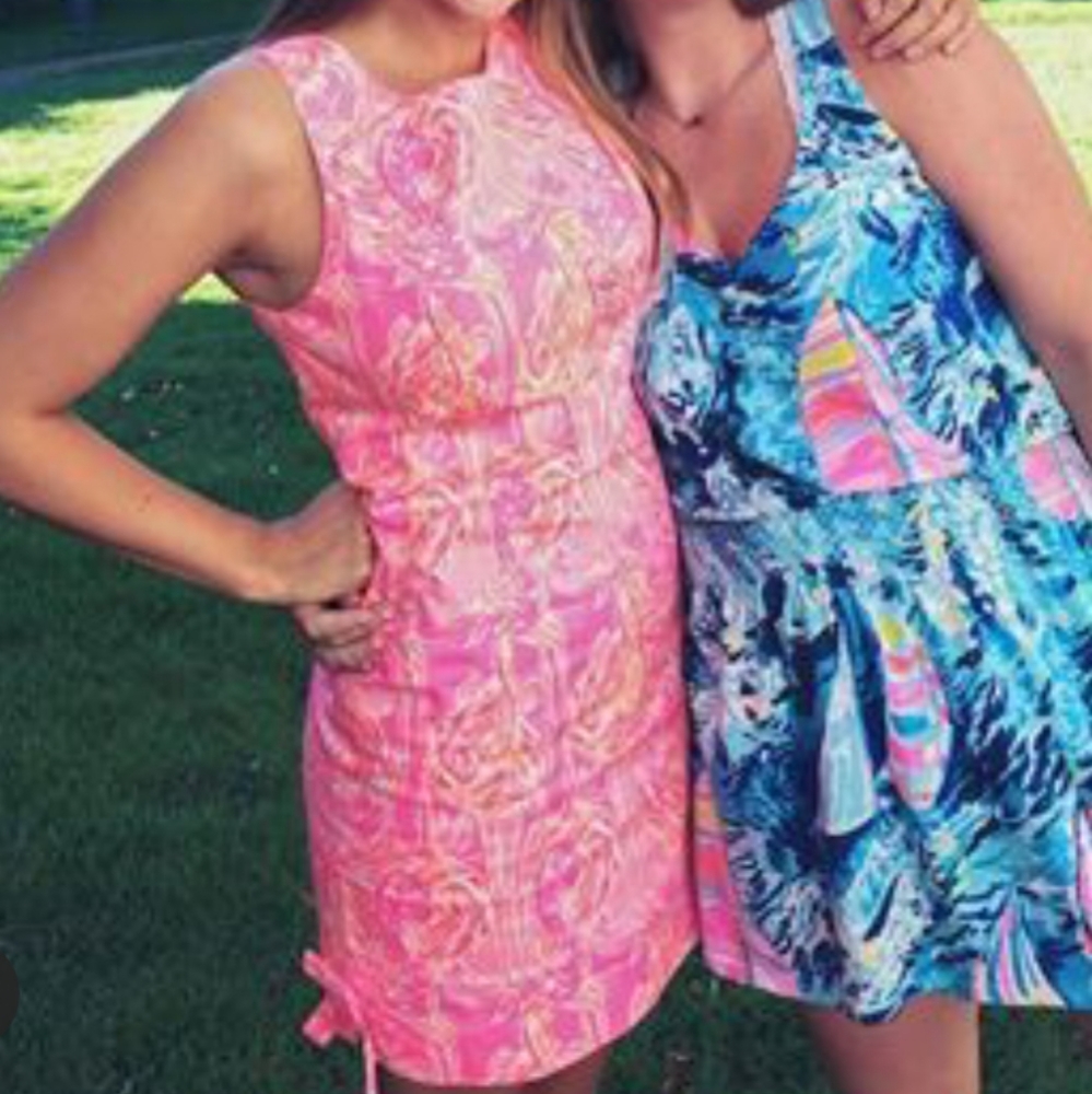 Lilly Pulitzer pink flamingo shift dress